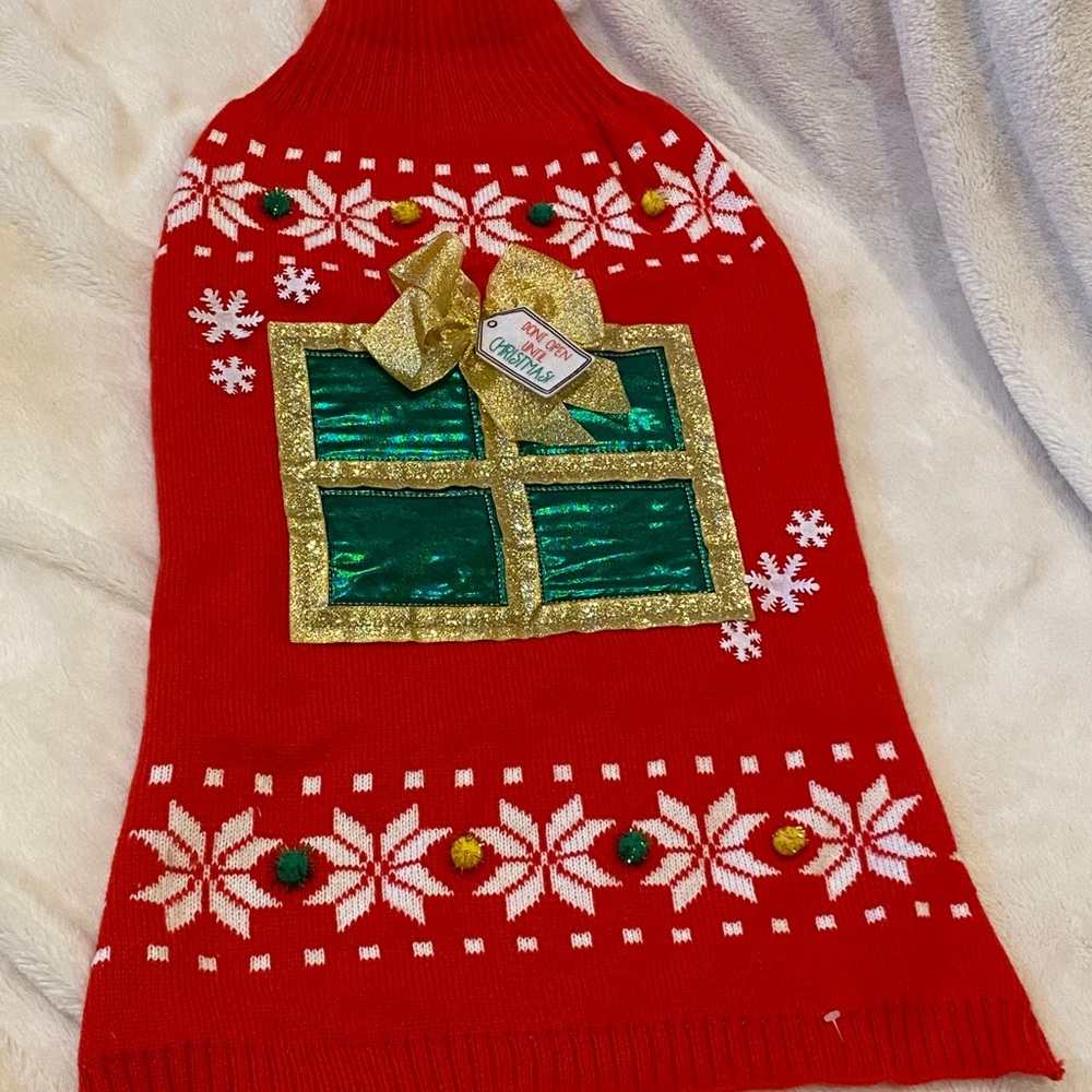 Merry & Bright Christmas Holiday Xmas Dog Pet Cute Ugly Knit Sweater Sz XXL NWOT